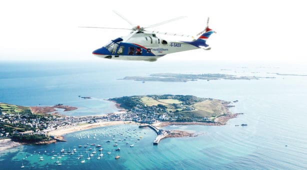 travel to scilly isles by helicopter
