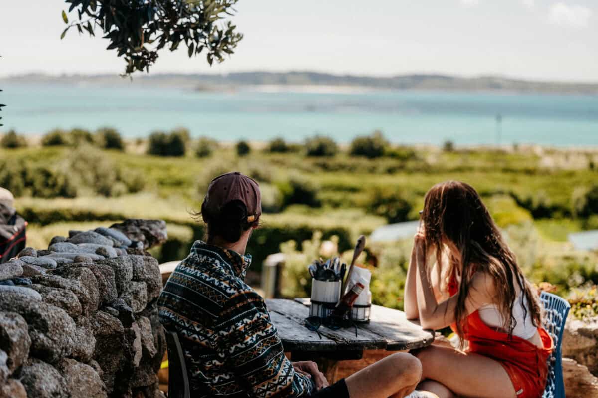 A couple enjoying a summer holiday on the isles of scilly