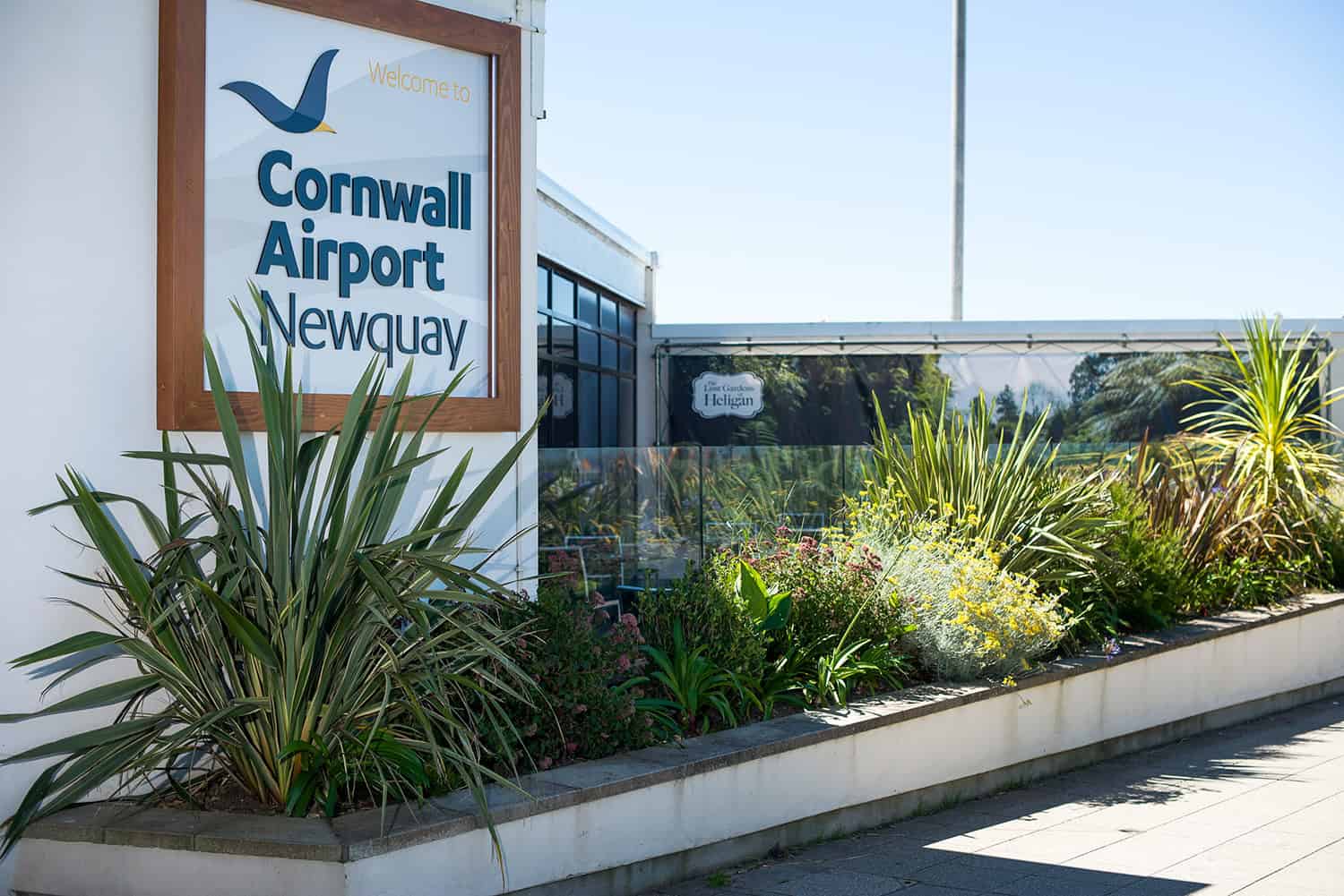 Cornwall Airport Newquay Entrance sign